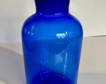 ヴィンテージ コバルトブルー ガラス製キャニスタージャー – クランプ