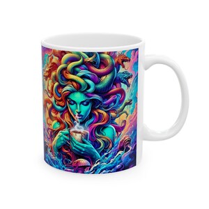 Medusa Mornings; Medusa drinking coffee 11 or 15oz mug