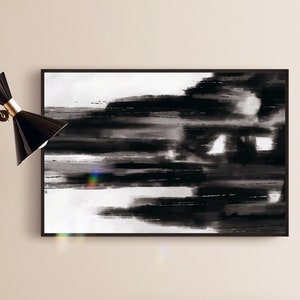 Modern Black and Grey Abstract Gallery Wall Art | Black Minimalist Art  | Simple Abstract Art Brush Strokes Modern Abstract | Minimalistic