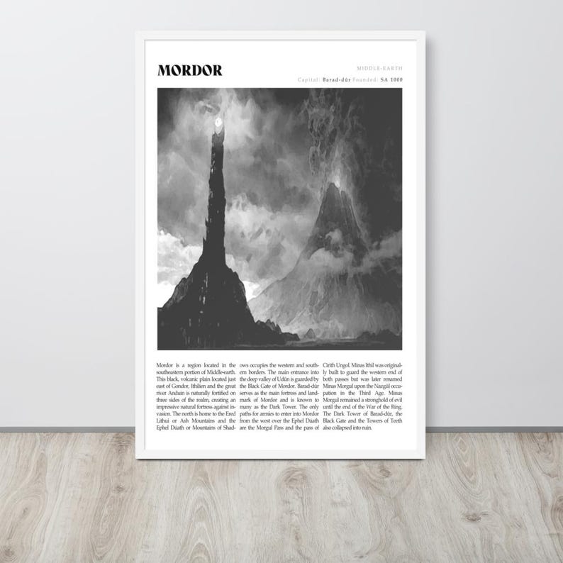 Lord of the Rings Mordor Poster | Physical LOTR Art Print | Modern LOTR ...