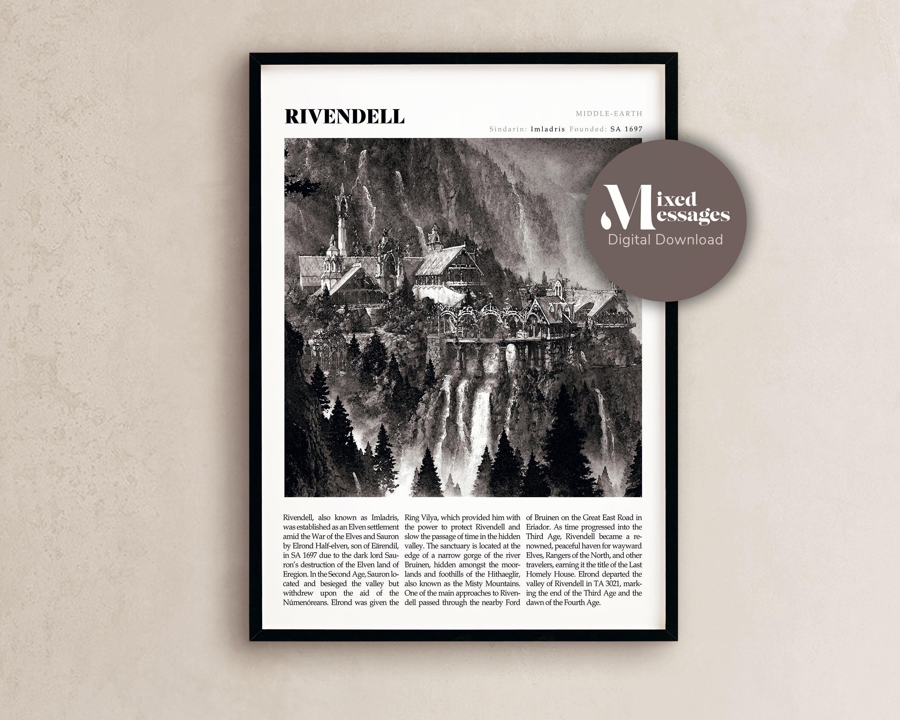 Lord of the Rings Rivendell Poster | Physical LOTR Art Print | Modern ...