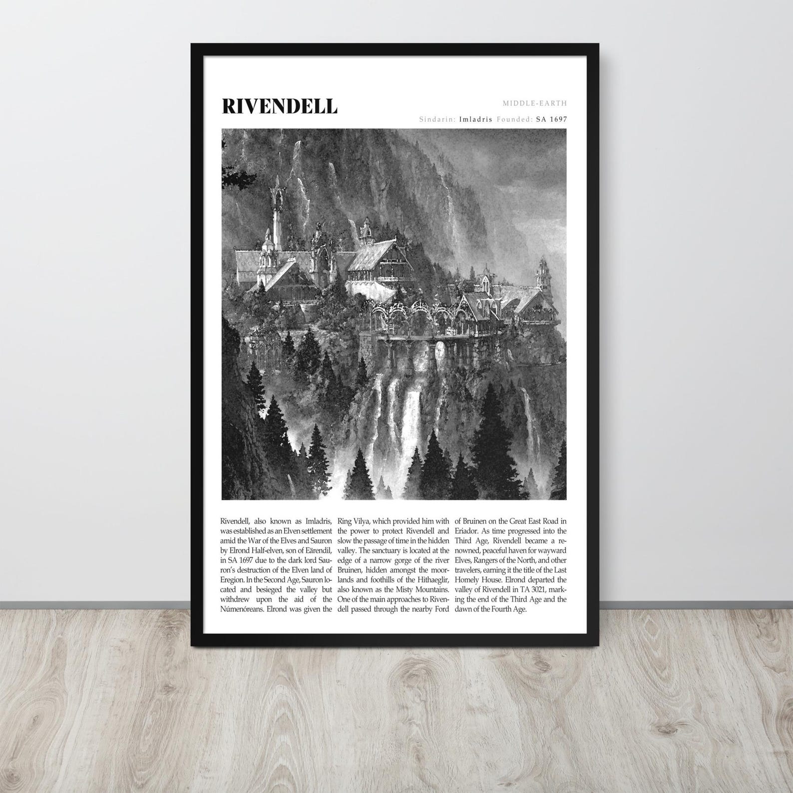 Lord of the Rings Rivendell Poster | Physical LOTR Art Print | Modern ...