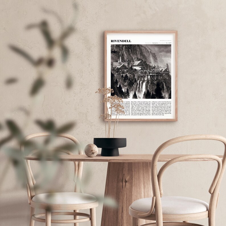 Lord of the Rings Rivendell Poster | Physical LOTR Art Print | Modern ...