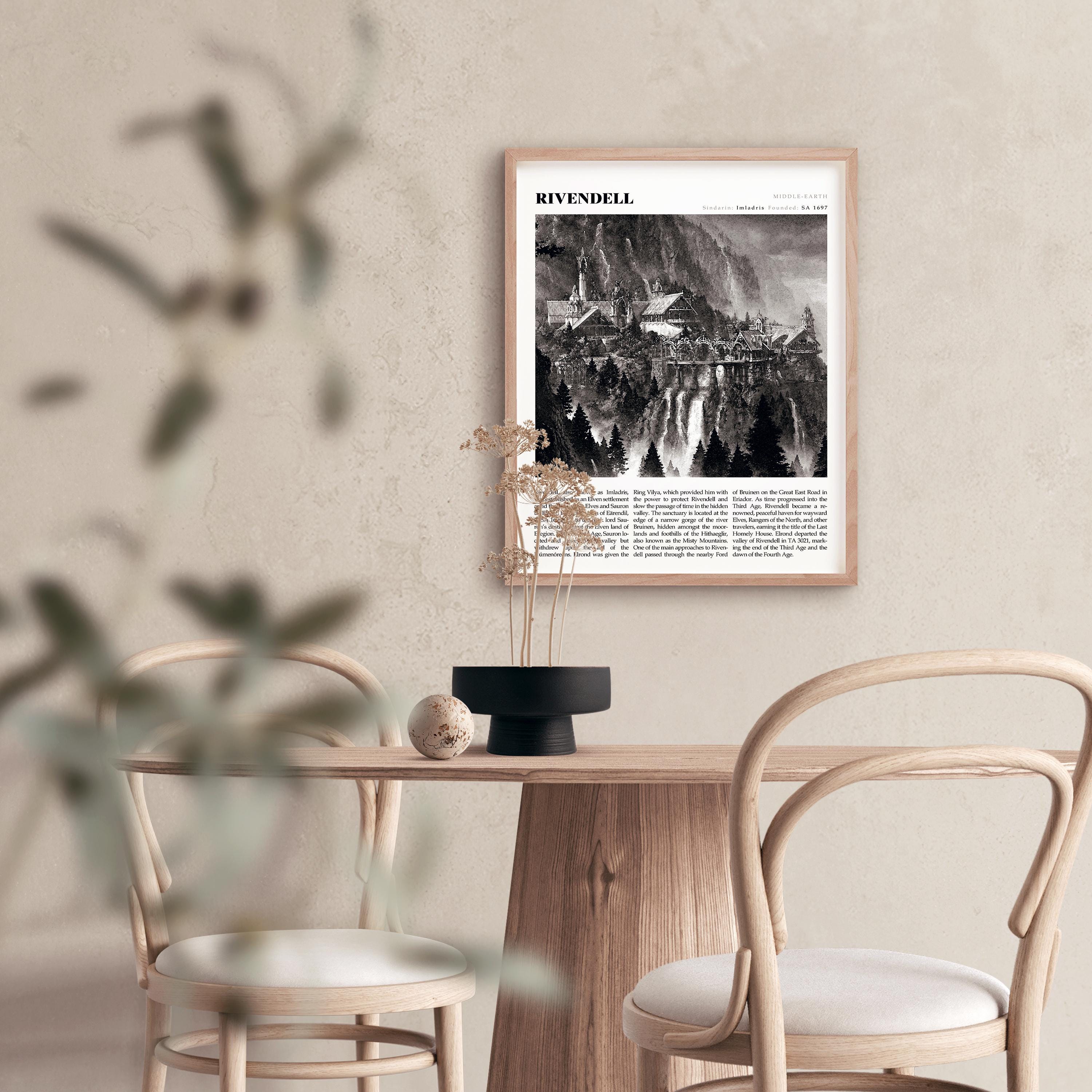 Lord of the Rings Rivendell Poster | Physical LOTR Art Print | Modern ...