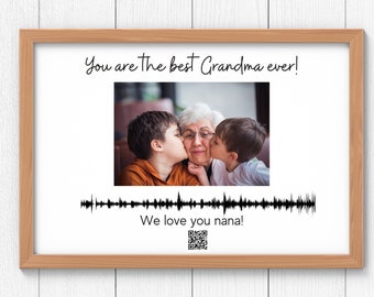 Soundwave Art, Memorial, QR Code, Gravação de voz, Presente personalizado, Dia dos Namorados, Presente de Natal, Aniversário, Aniversário de mamãe, papai, para ele