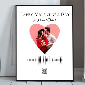 San Valentino Soundwave Art con QR Code Gift, Registrazione vocale, Soundwave, Regalo per Lui Lei Personalizzato, Love Card, I Love You, Te Amo, bf