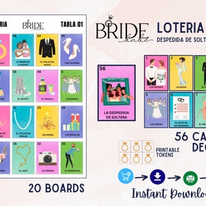 Loteria Despedida de Soltera en español, Bridal Shower Bingo, Juegos para boda, 20 tablas, Mexican Loteria, Spanish bingo, PDF, arquivo digital