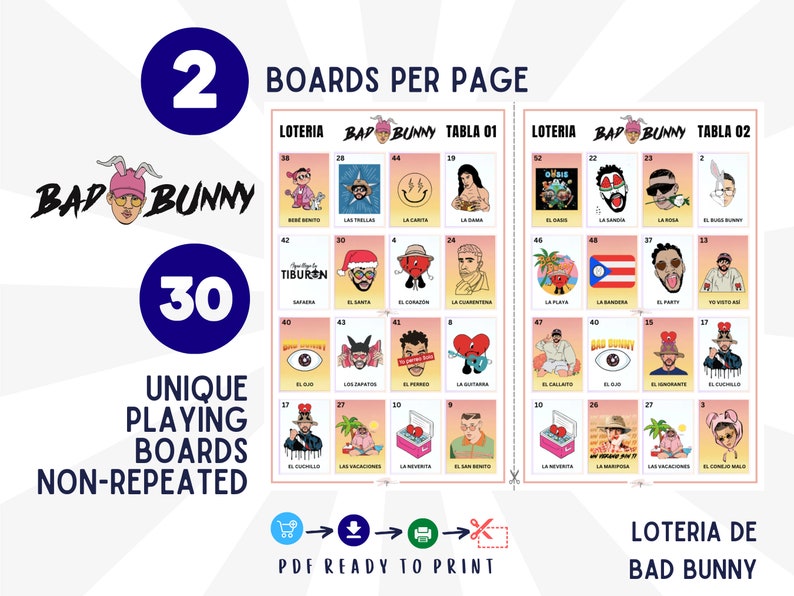 LOTERIA Bad Bunny Loteria, Un Verano Sin Ti, Safaera, Yo Perreo Sola