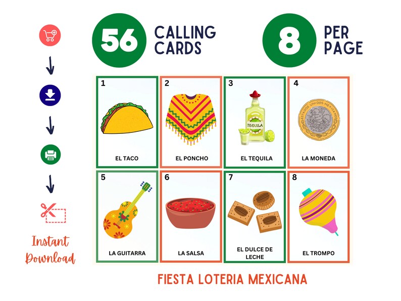 Loteria Spiel Spanisch - Mexikanisches Bingo Set Für 10 Spieler
