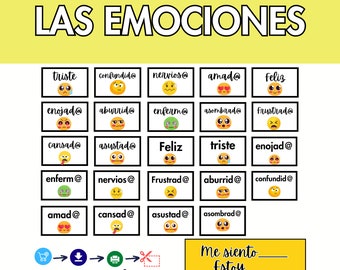 Como estou me sentindo? Cartaz de Emoções, Las Emociones, Materiais Montessori, Sentimentos e Emoções, Cartaz de Saúde Mental Sala de Aula Espanhola Feliz