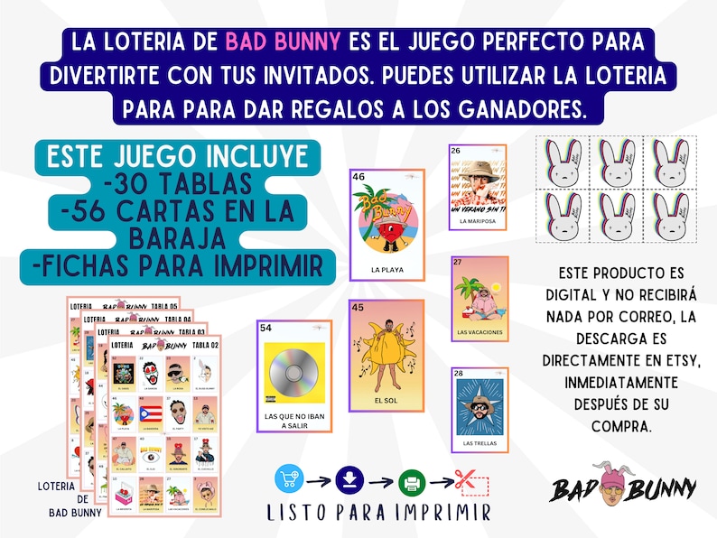 LOTERIA Bad Bunny Loteria, Un Verano Sin Ti, Safaera, Yo Perreo Sola