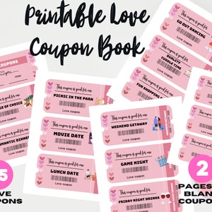 35 Buoni d'amore per San Valentino, Buoni per libri PDF digitali, Regalo di San Valentino per il fidanzato, Cupones Dia de San Valentin, Valido per