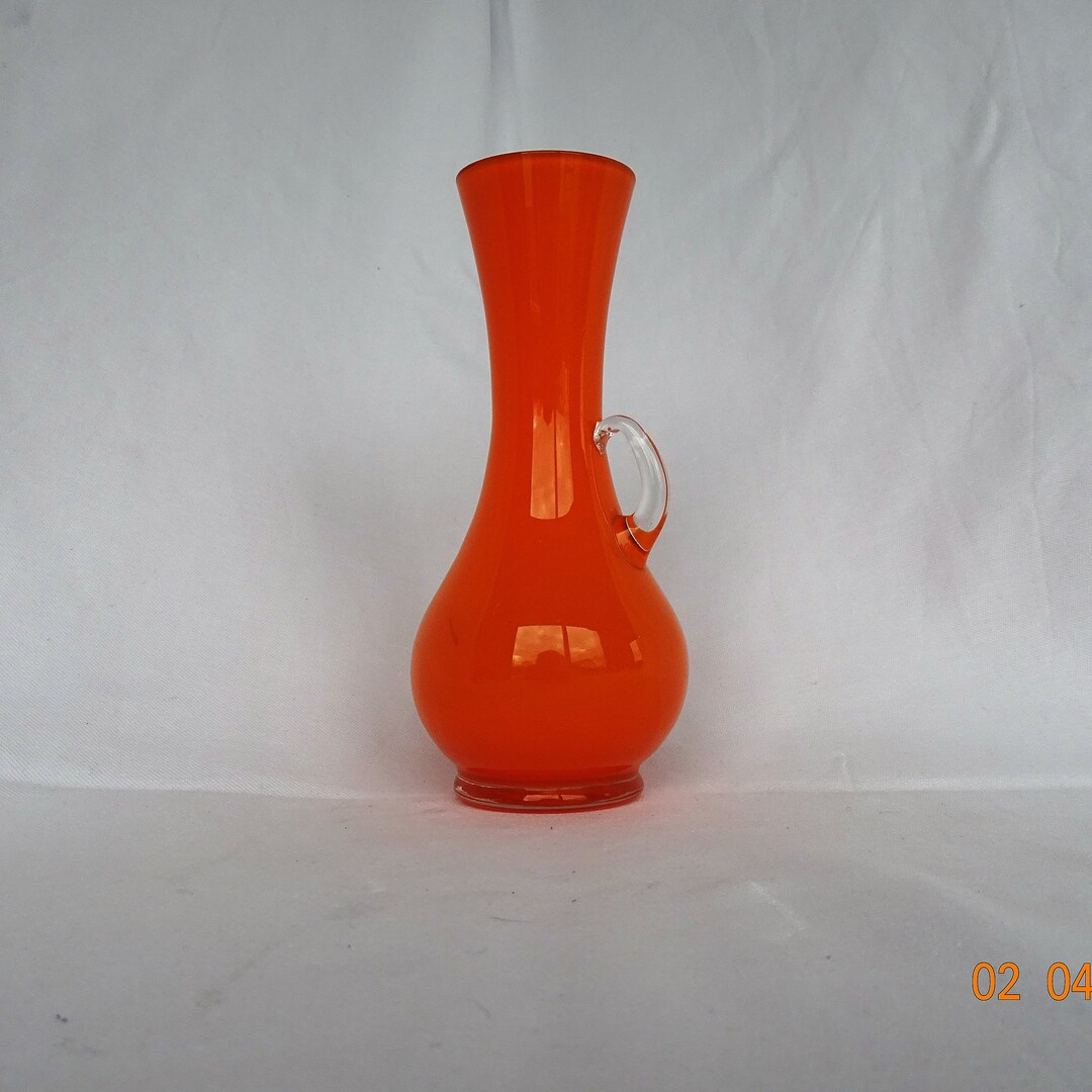 Orange Bud Vase Stem Vase Retro Vivbe Etsy UK
