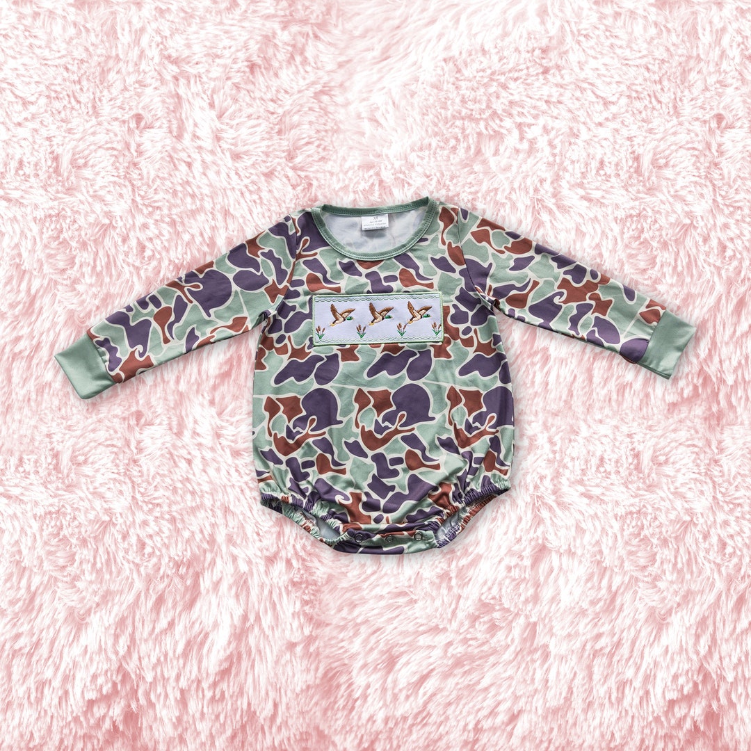 Baby Girl Clothes,duck Embroidery,baby Girls Duck Romper,girl Hunting Romper,duck Onesie,country