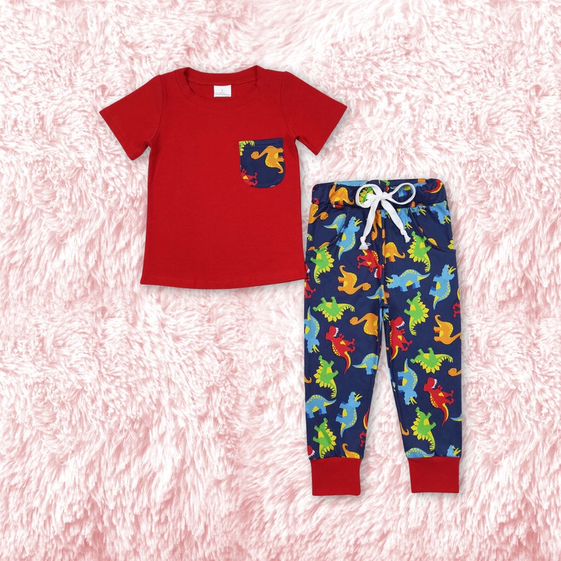 Toddler Boy Clothes,boy Dinosaur Outfit,baby Boy Pocket Set,boy Spring