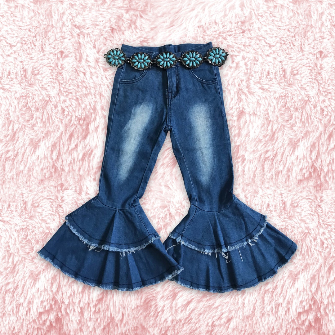 Girls Pants,teenage Girls Clothing,high Waisted Jeans Girls,little Girl Bell Bottom Pants