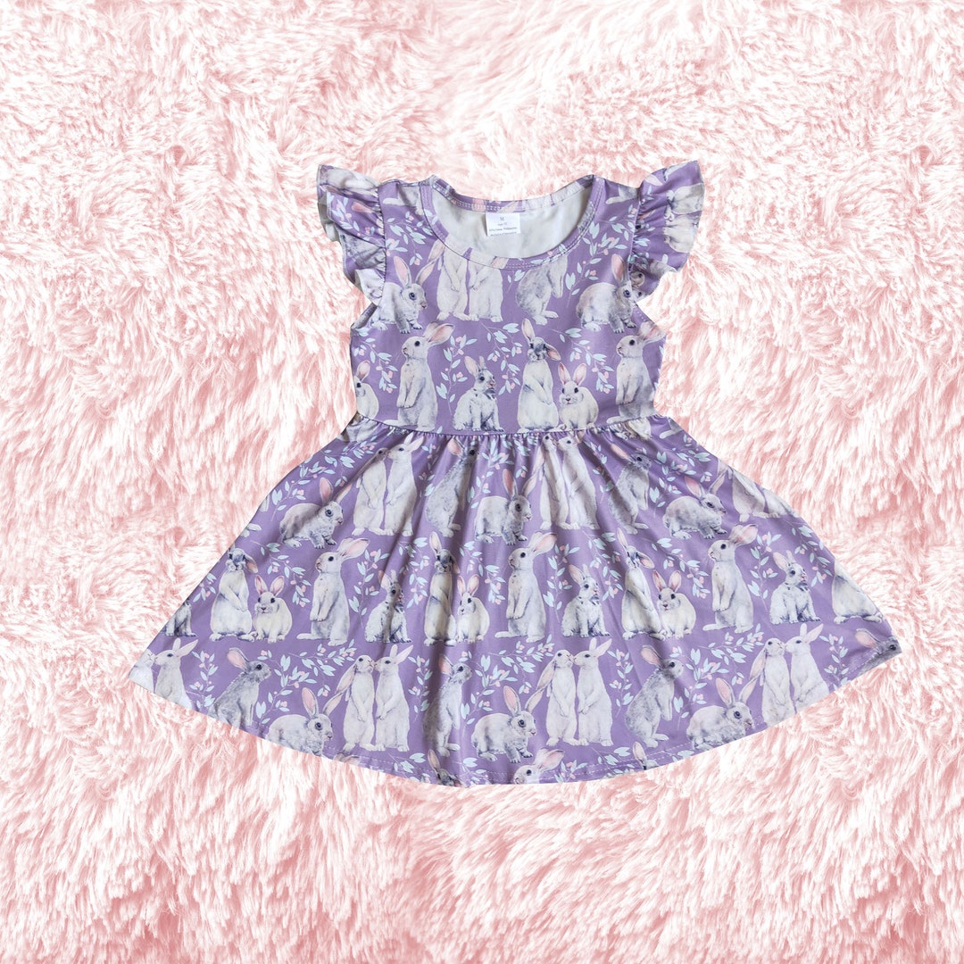 Purle Easter Bunny Dress, Baby Girl Easter Dress,baby Girl Cute Bunny