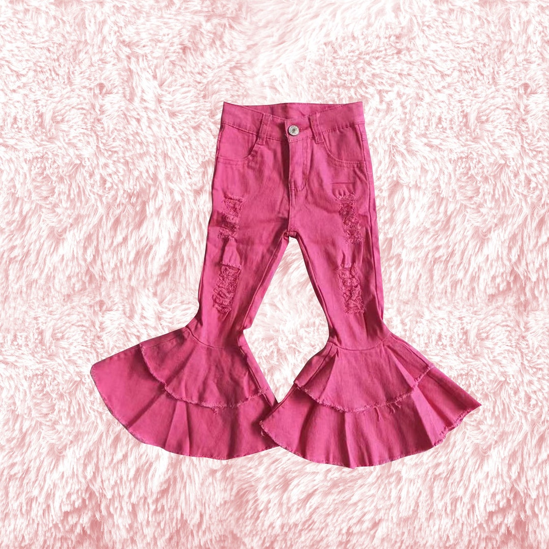 Hot Pink Bell Bottom,bell Bottom for Girl,infant Girl Bell Bottom Pant