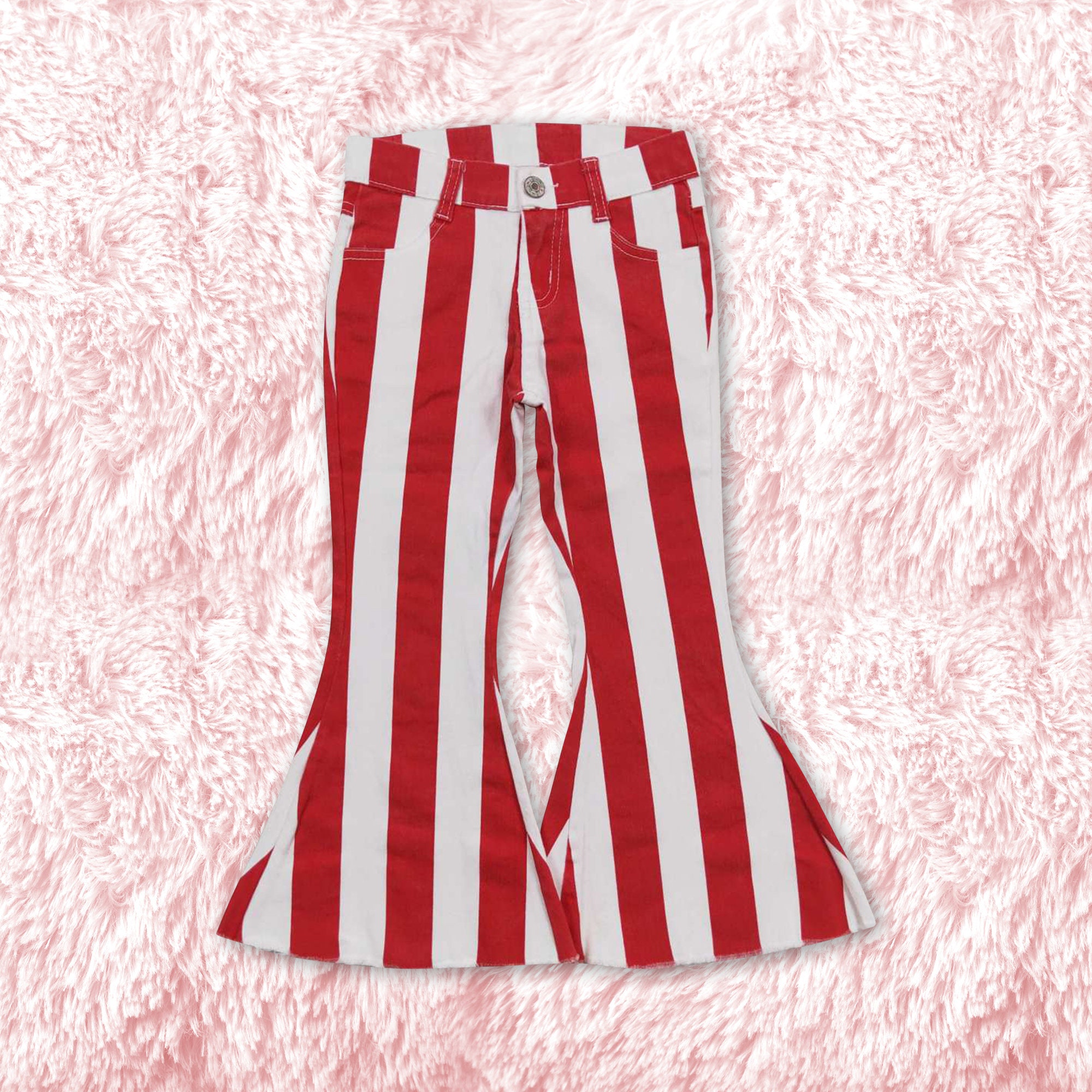 Red Stripe Bell Bottom Jeans toddler Girl Bell Bottom western