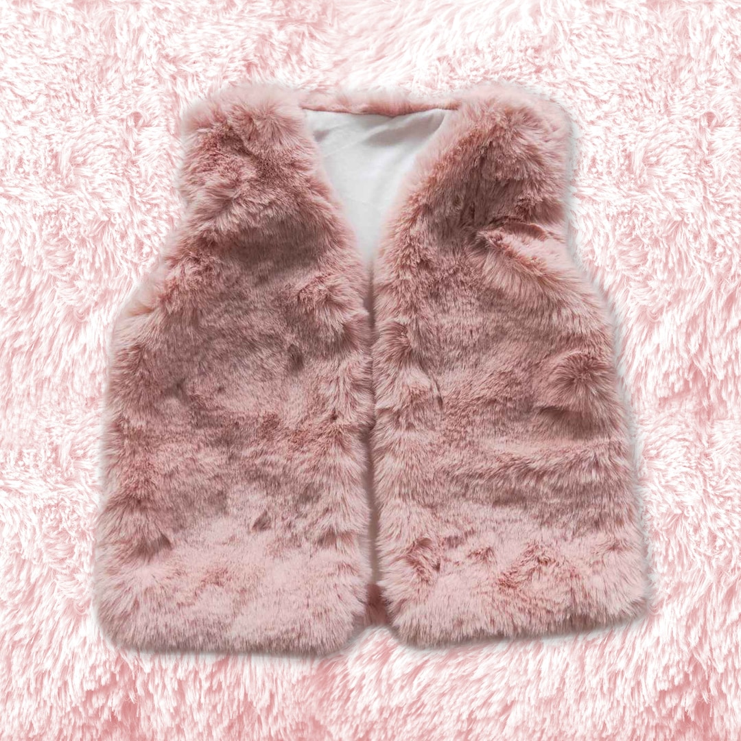 Girl Pink Fur Vest,girls Fur Vest,faux Fur Vest,baby Toddler Vest,great