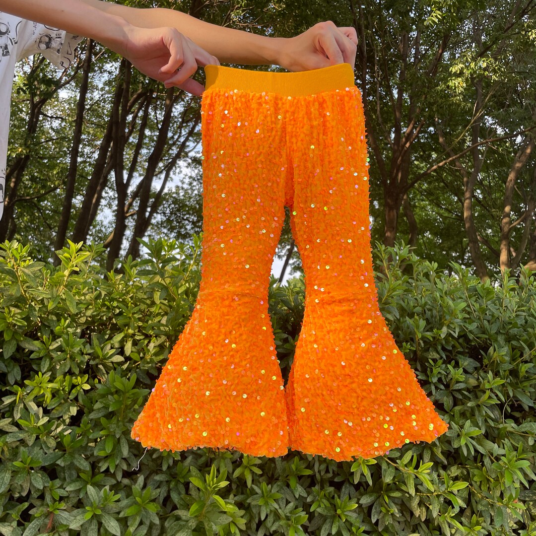 Baby Bell Bottom,orange Sequin Bell Bottom Pants,toddler Bell Bottom