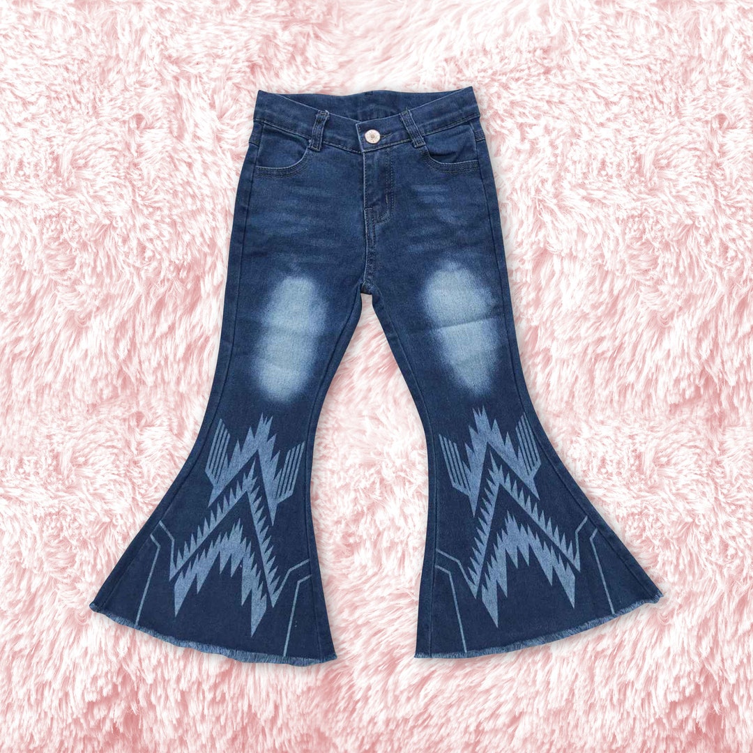 Girl Jeans,blue Baby Girl Bell Bottom Jeans,baby Bell Bottom,toddler