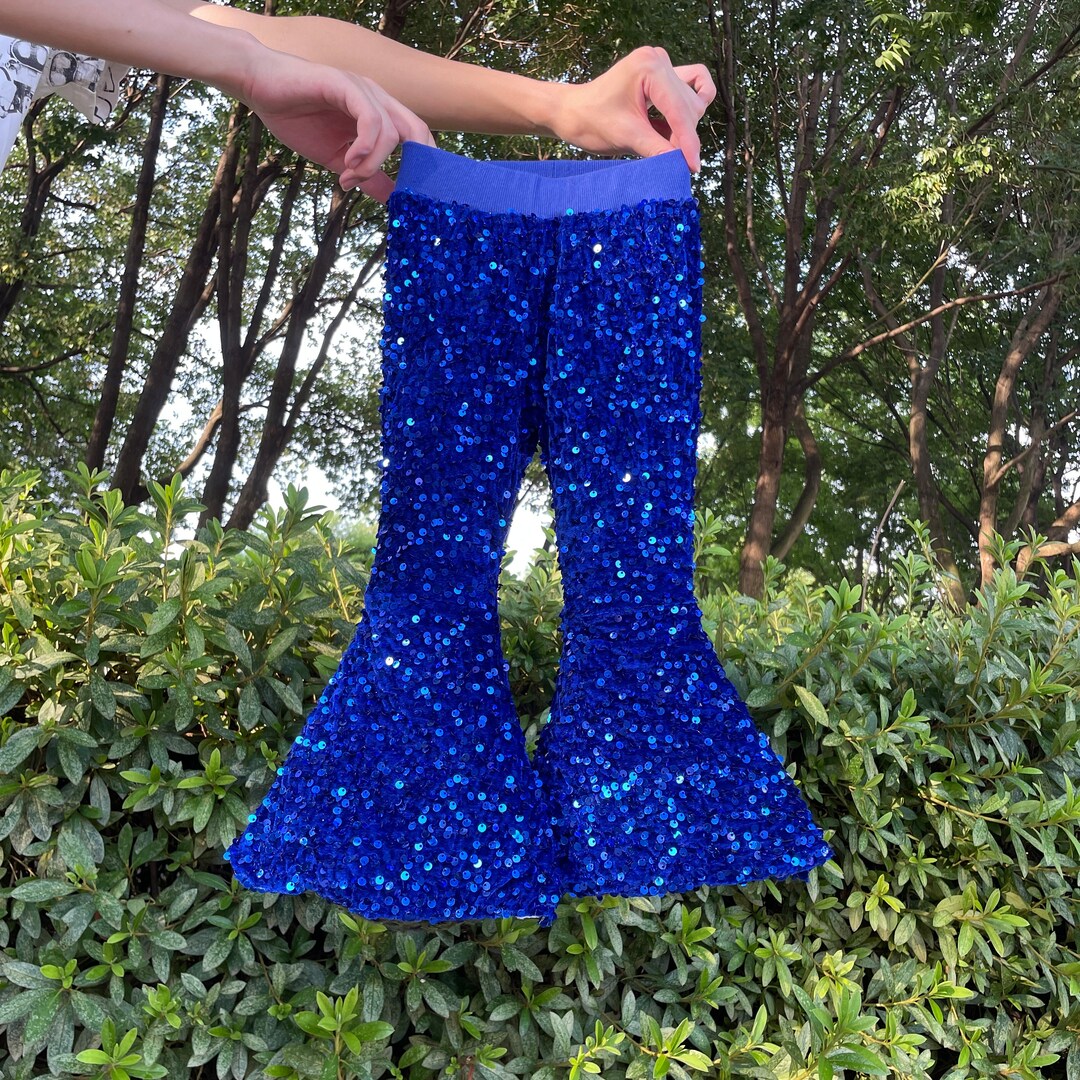 Baby Bell Bottom,blue Sequin Bell Bottom Pants,toddler Bell Bottom