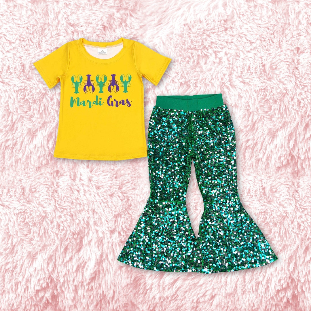 Baby Mardi Gras Clothes,girl Mardi Gras Outfit,toddler Green Sequin ...