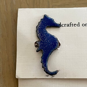 Vintage Enamel Seahorse Pin
