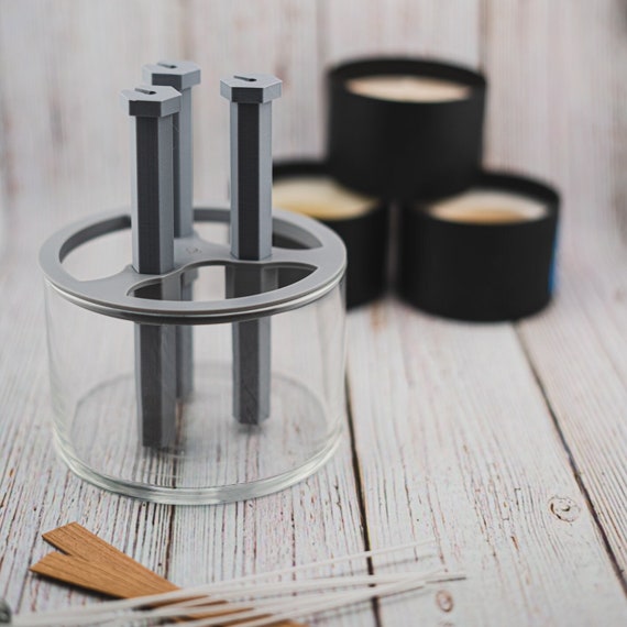 Custom-sized Precision TRIPLE Wick Centering Tool for Candle Vessels:  Ensure Perfectly Positioned Wicks Every Time 