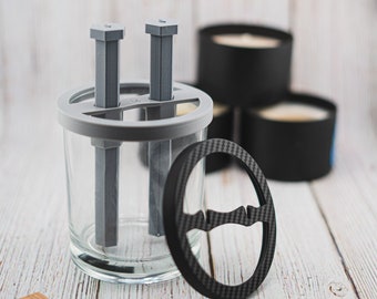 Custom-Sized DUAL Wick Centering Tool and Wick Holder Combo Pack - The Perfect Wick Starter Pack for Two Wick Candle Making