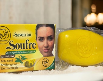 Sulfur soap and 100% natural and artisanal tea tree