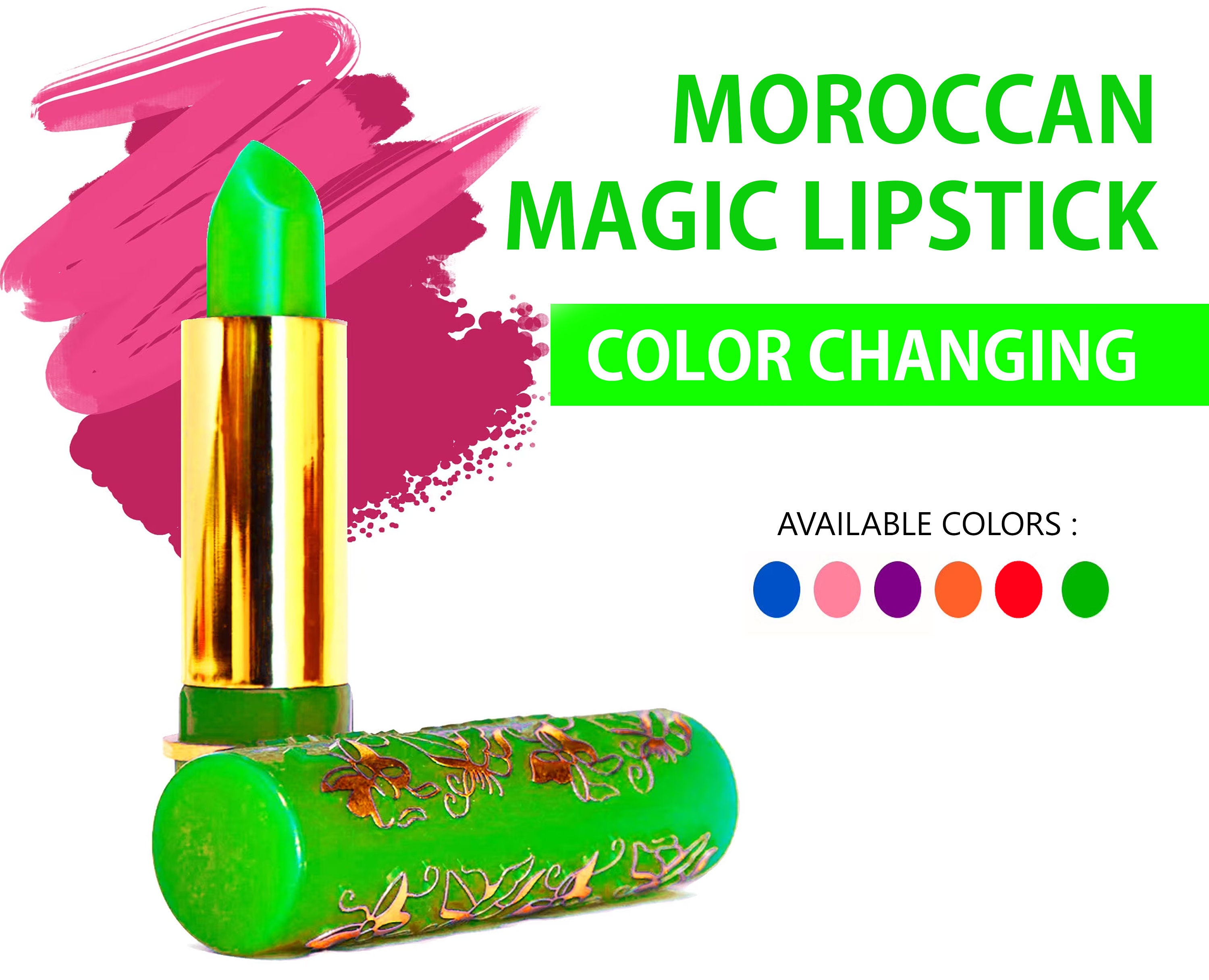 Moroccan Magic Lipstick 24h Color Changing to Pink, Akkar 24 Hours