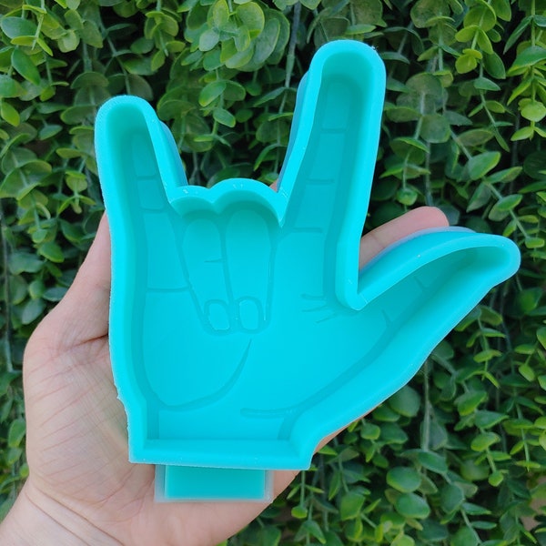 ASL Car Freshie Mold | I Love You Mold | Hand-Shaped Craft Mold for Soaps, Aroma Beads, Resin & More | American Sign Language Silicone Mold