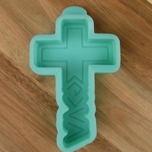 Cross Car Freshie Mold: God is Greater, Christian Craft