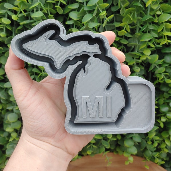 MI State Mold Housing | Great Lake State Mold For Soaps, Wax, Resin & Freshies | 3D-Printed Silicone Mold Maker | Michigan-Shaped Crafts