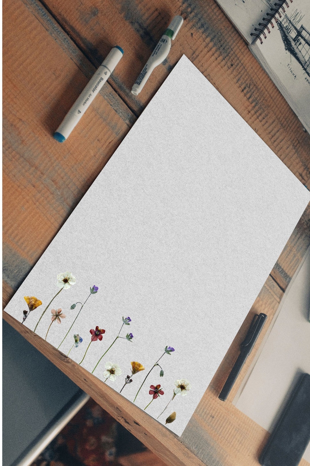 Letter Paper, Note Paper, Flower Note Paper, Journal Paper, Dried