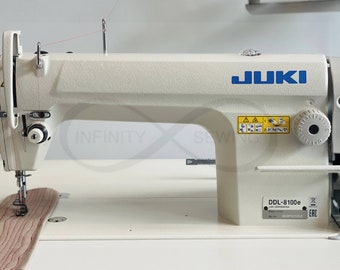 New Juki DDL-8100e Lockstitch Straight Stitch High Speed Industrial Sewing Machine with Silent Speed Adjustable Servo Motor + Wheel Stand