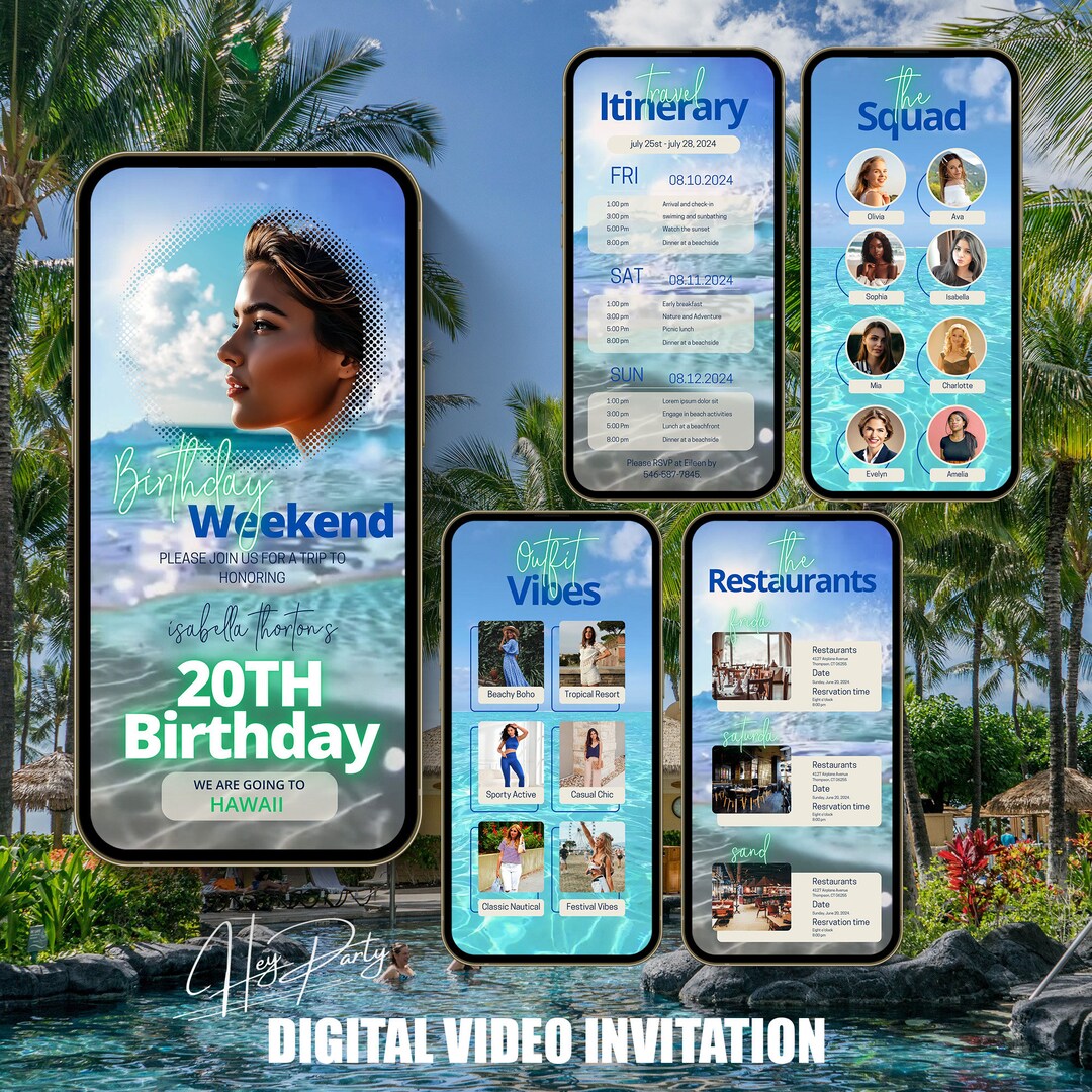 Digital Travel Itinerary, Video Itinerary Template, Travel Template ...