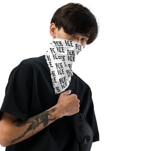 FCK ICE Bandana | Protest Face Cover | All Over Print Anti-ICE Mask | Political Statement Scarf | Latinx Rights Bandana