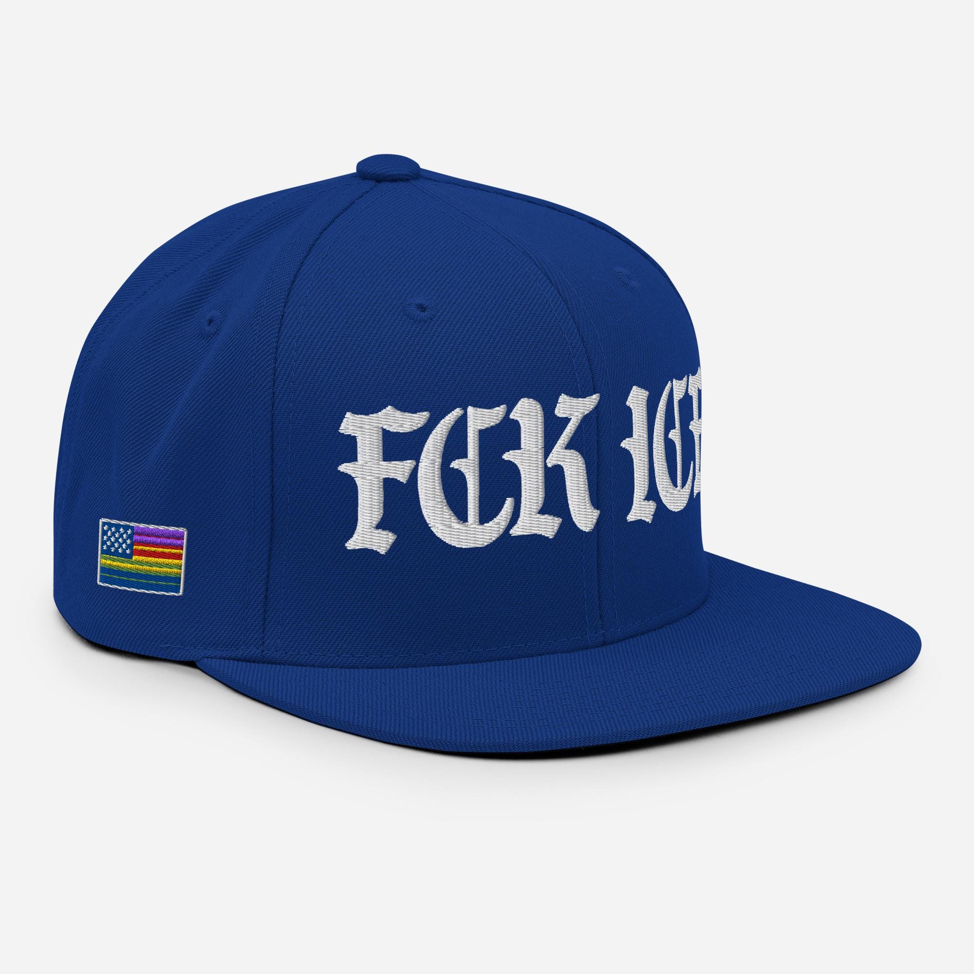 FCK ICE Snapback Hat: Serape USA Flag, Latinx X Embroidery - Fuck