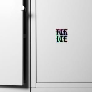 Pegatina holográfica FCK ICE: Calcomanía de protesta latina imagen 6