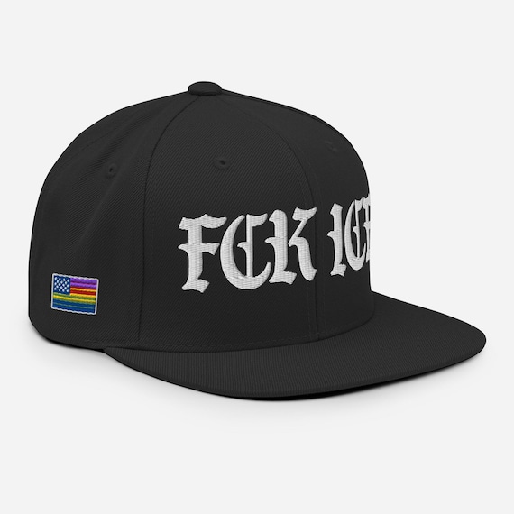 FCK ICE Snapback Hat: Serape USA Flag, Latinx X Embroidery - Fuck