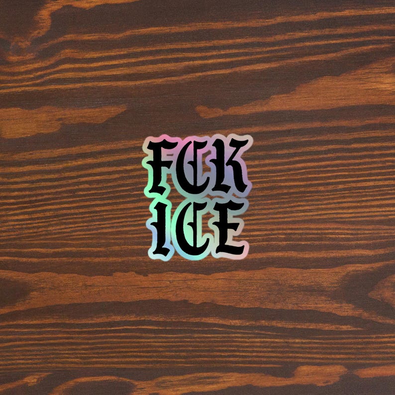 Pegatina holográfica FCK ICE: Calcomanía de protesta latina imagen 3