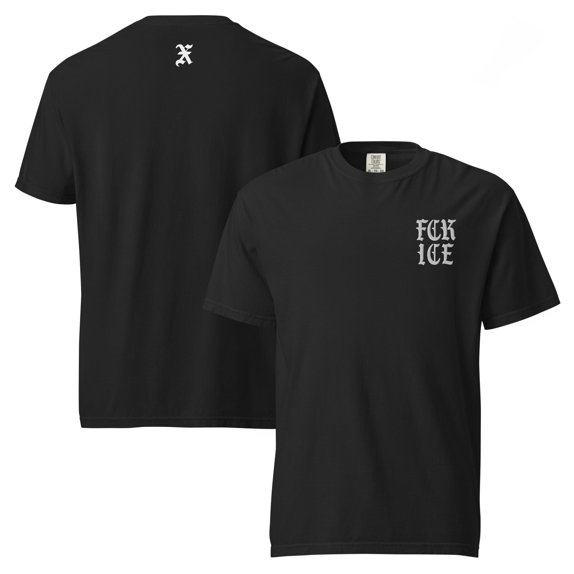 FCK ICE Embroidered Tee: Political Activist Protest Shirt - Fuck