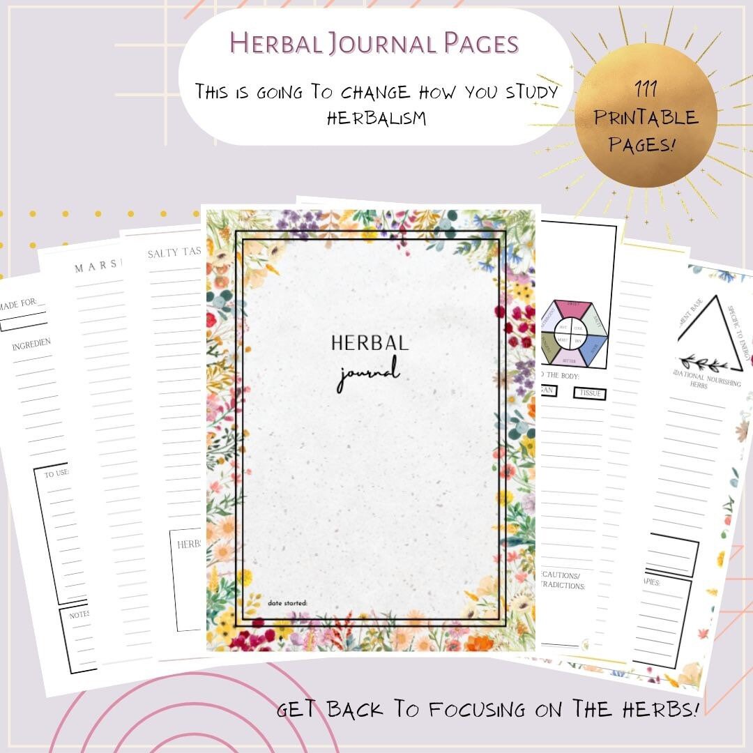 Herbal Journal Pages Materia Medica Formulary Templates Herbal Notebook