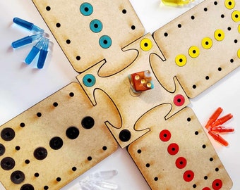 Wahoo/Aggravation/Fast Track Game - 4,6 or 8 players - Digital SVG Laser Cut File