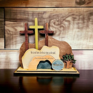 Jesus Empty Tomb Easter Decoration Laser Cut File (SVG Digital Download)