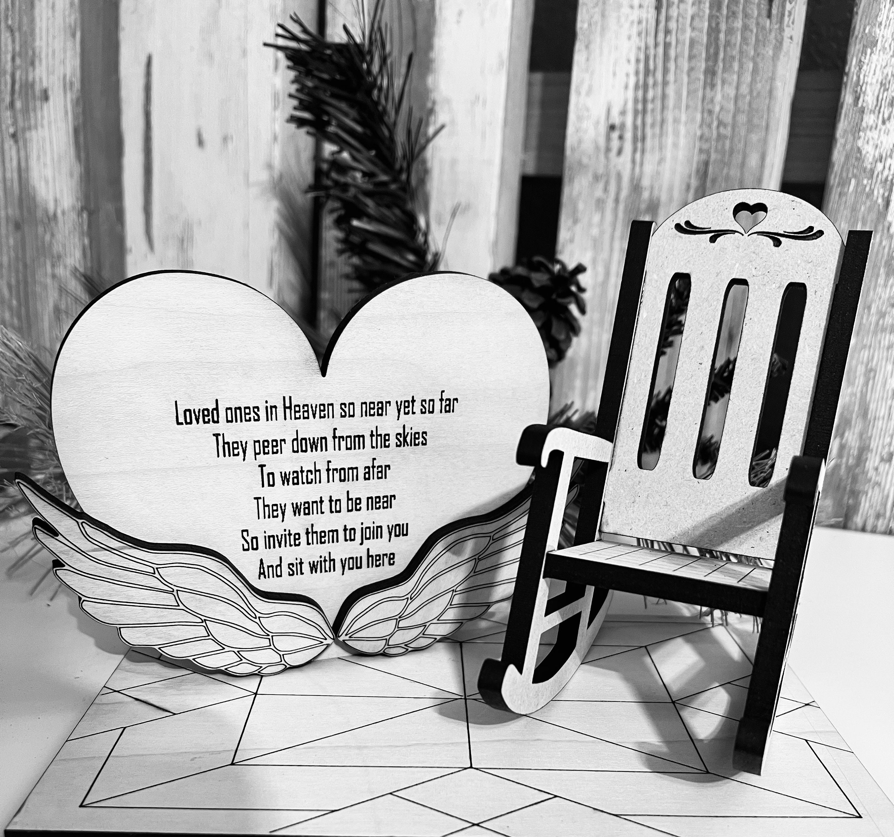Loved Ones In Heaven Memorial Keepsake Heart W Angel Etsy