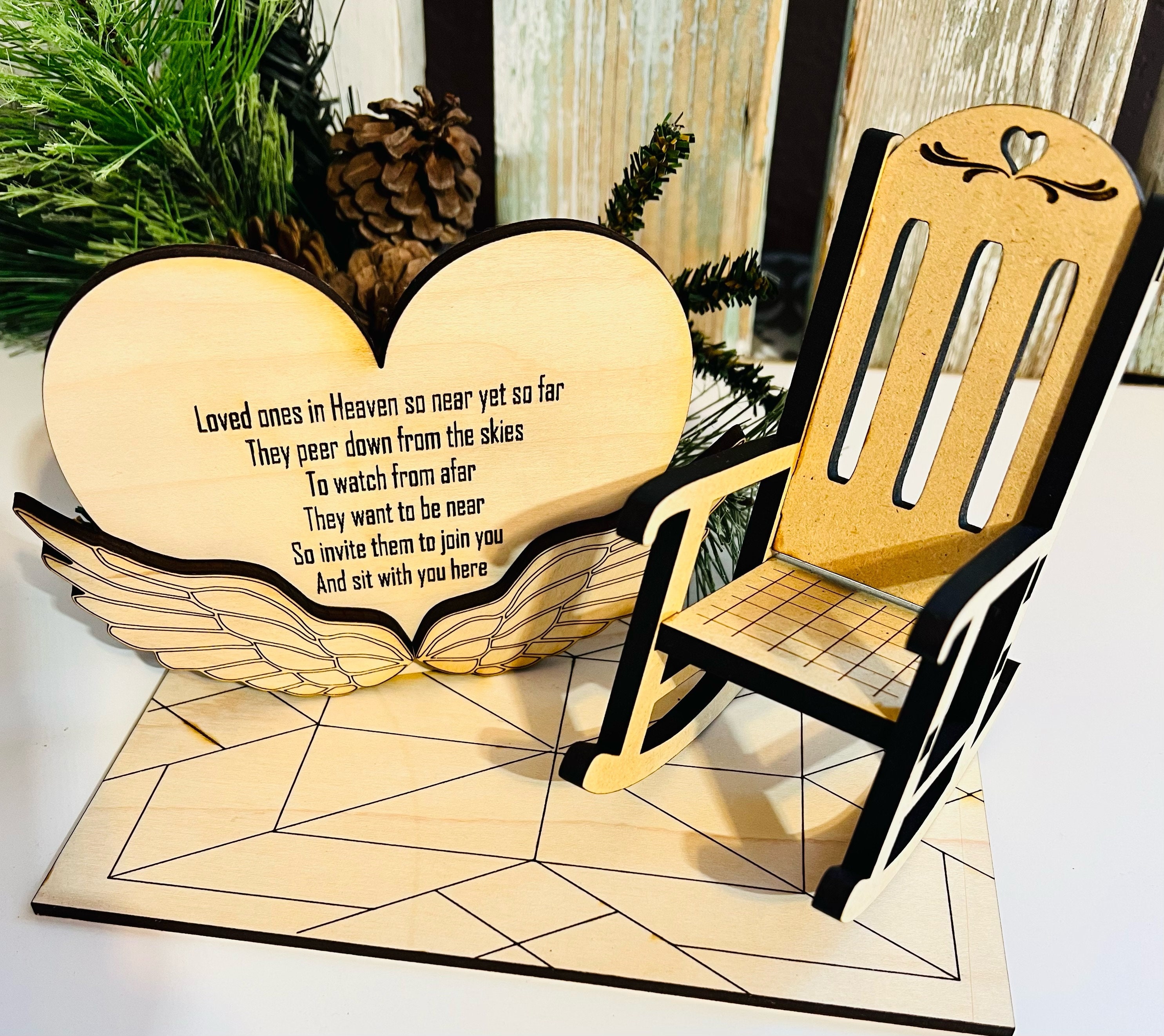 Loved Ones in Heaven Memorial Keepsake Heart W/ Angel Etsy